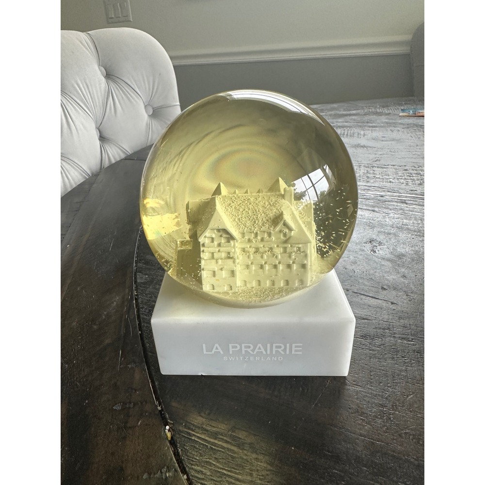 La Prairie Switzerland Clinique Montreux Snow Globe Marble Base Luxury DecorVGUC